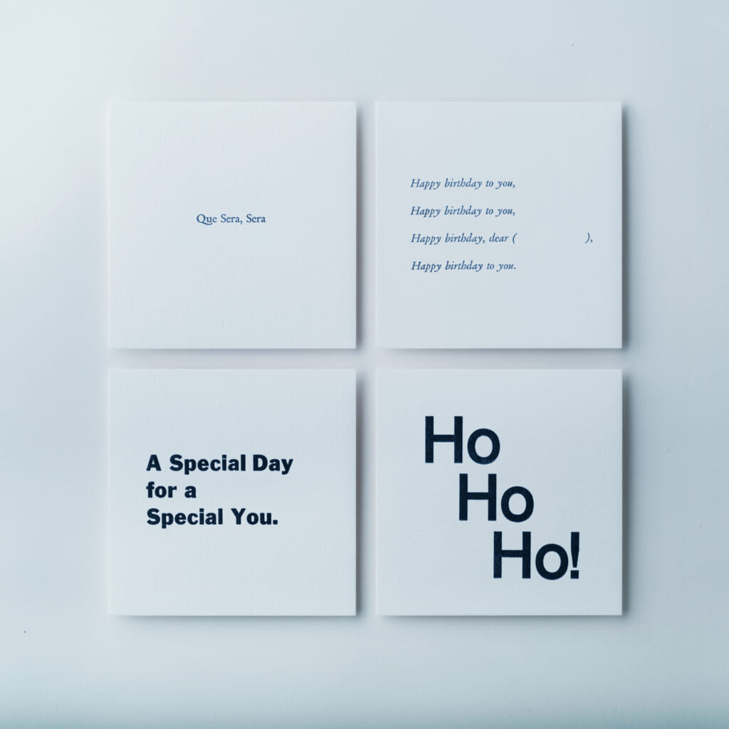 「Typography Card」金属活字で活版印刷されたミニマルなメッセージカード