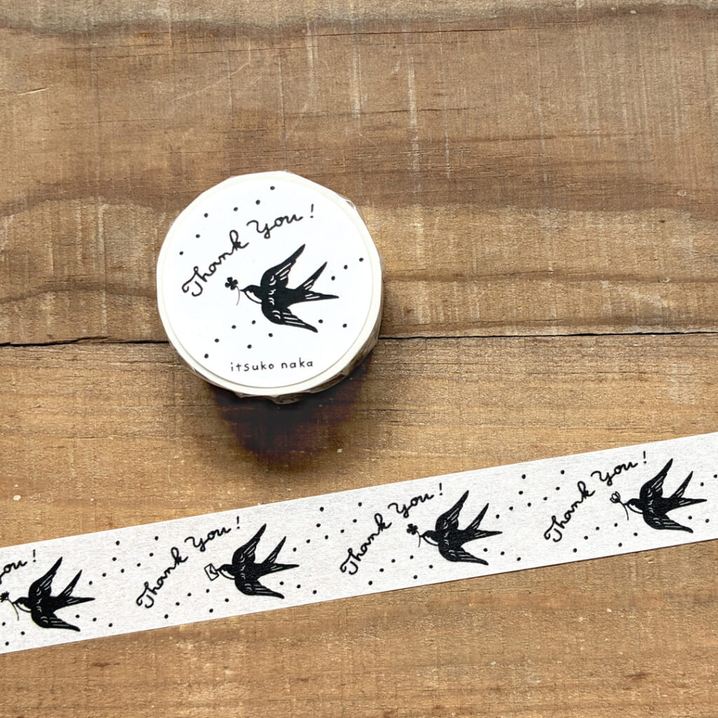 「ツバメのThank you！　マスキングテープ」シンプルで使いやすいマステを作りました！