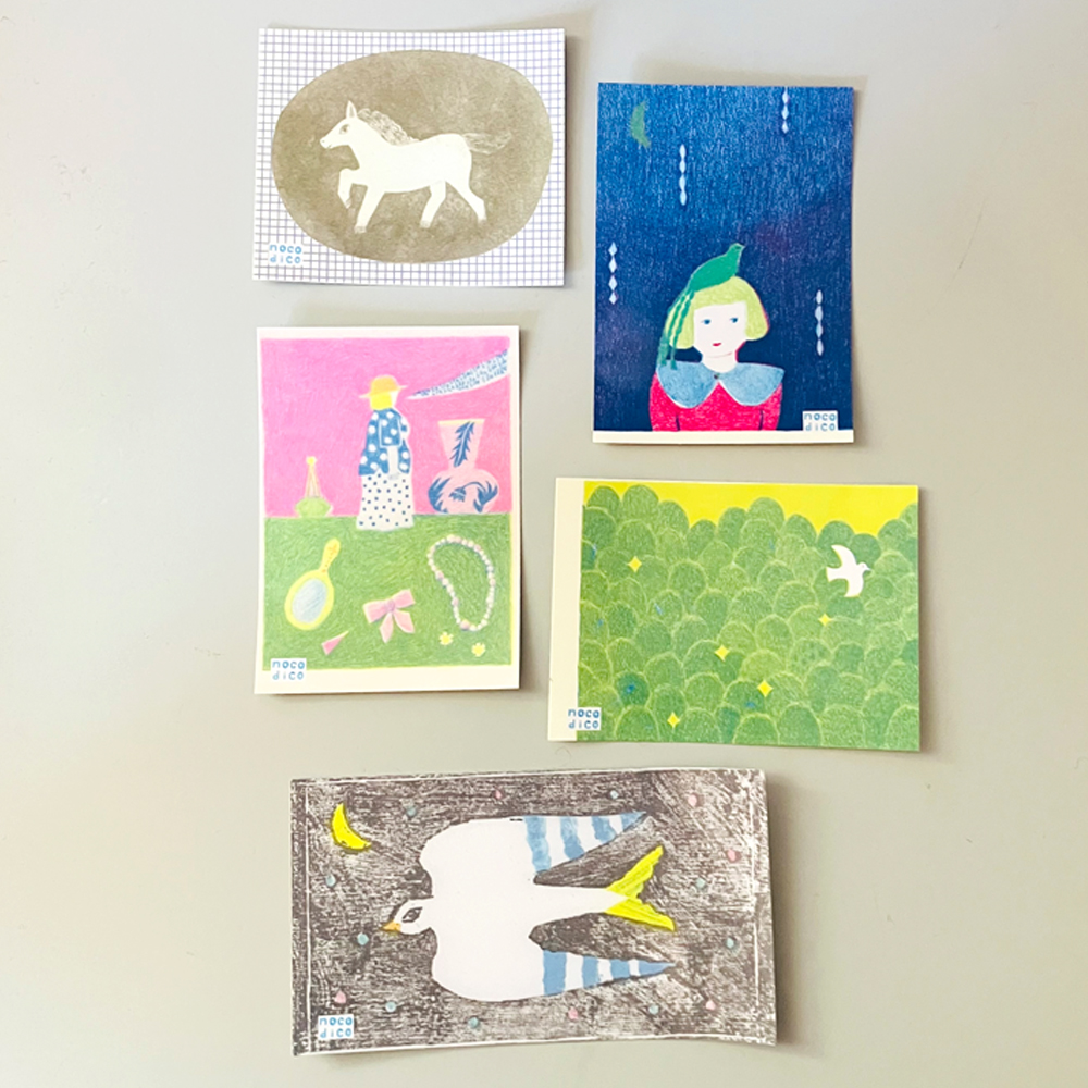 「ステッカー」スマホケースにも入るサイズのステッカー。版画作品を元につくりました。