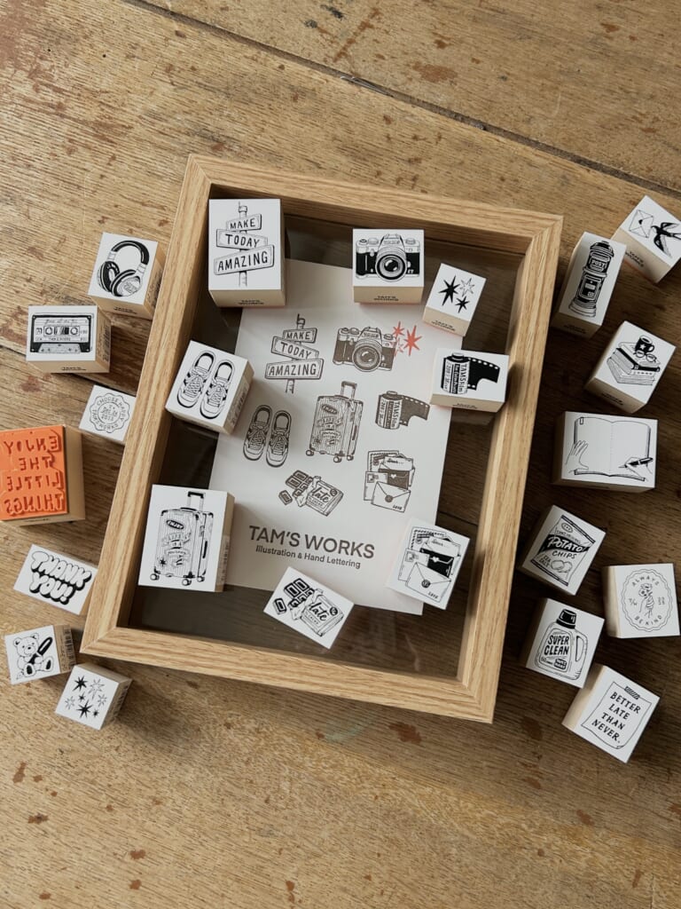 TAM’S WORKSさんのラバースタンプが仙台初登場！　手紙舎雑貨店のブースに並びます。