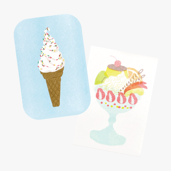 「ツヤプリポストカード」プクッと樹脂が立体的にあるツヤプリ加工を施した多色刷りポストカード。