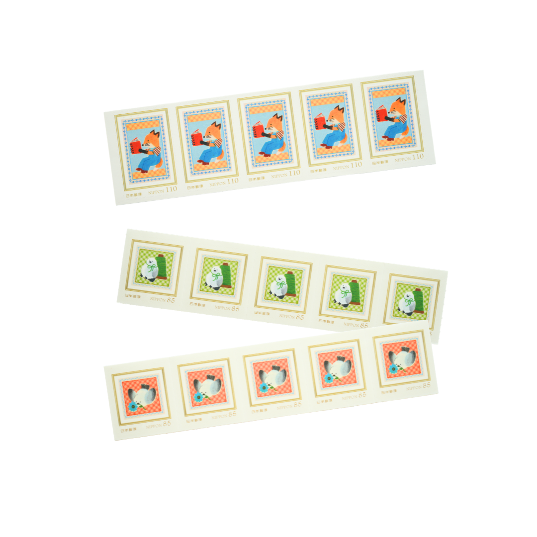 切手（5枚綴り）（85円切手：1,000円／110円切手：1,250円／Illustration：a letter from）