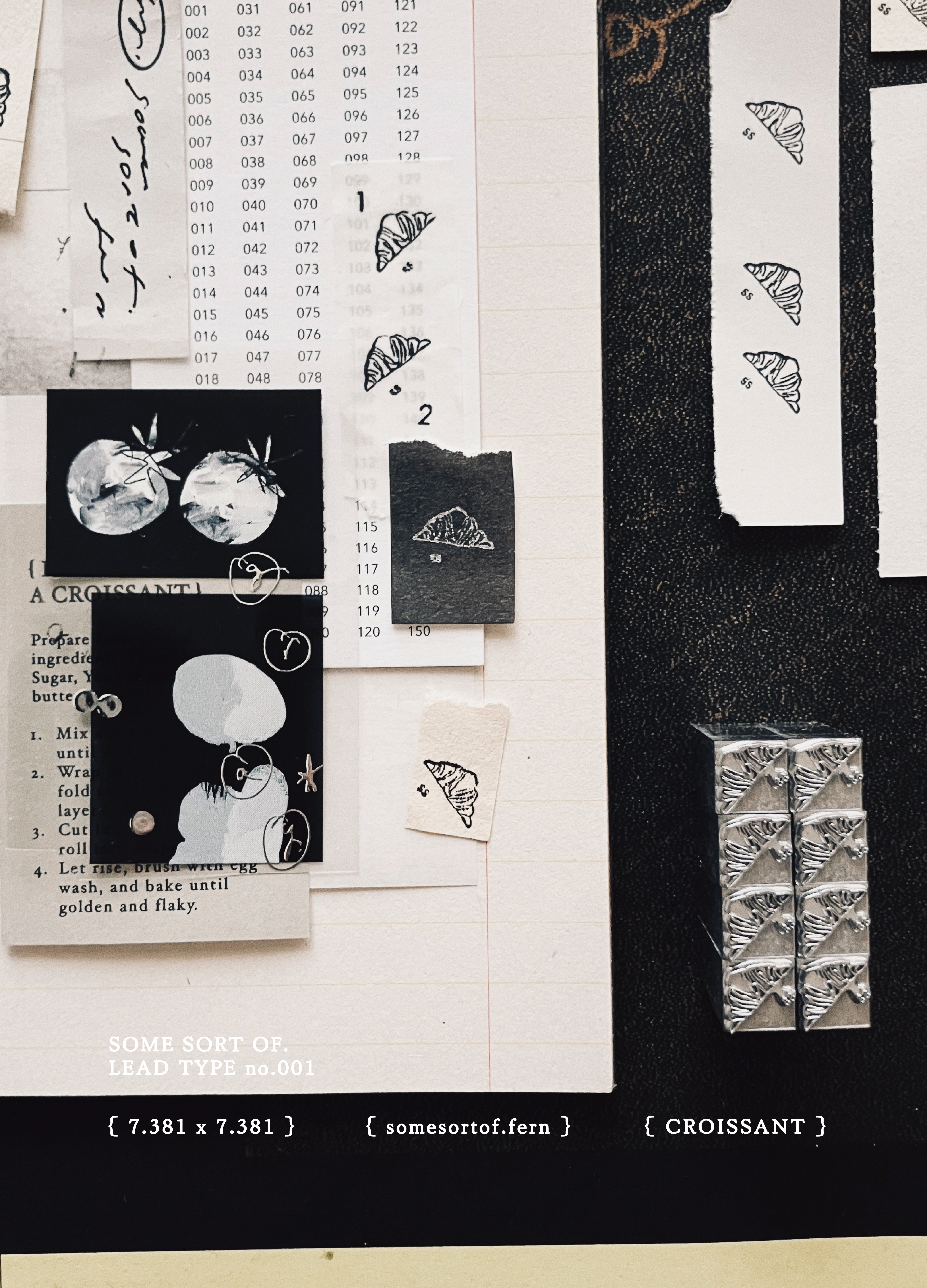 「Lead Type Stamp & Muted」活字ならではの繊細な印影と、黒白シリーズのテープを組み合わせました。