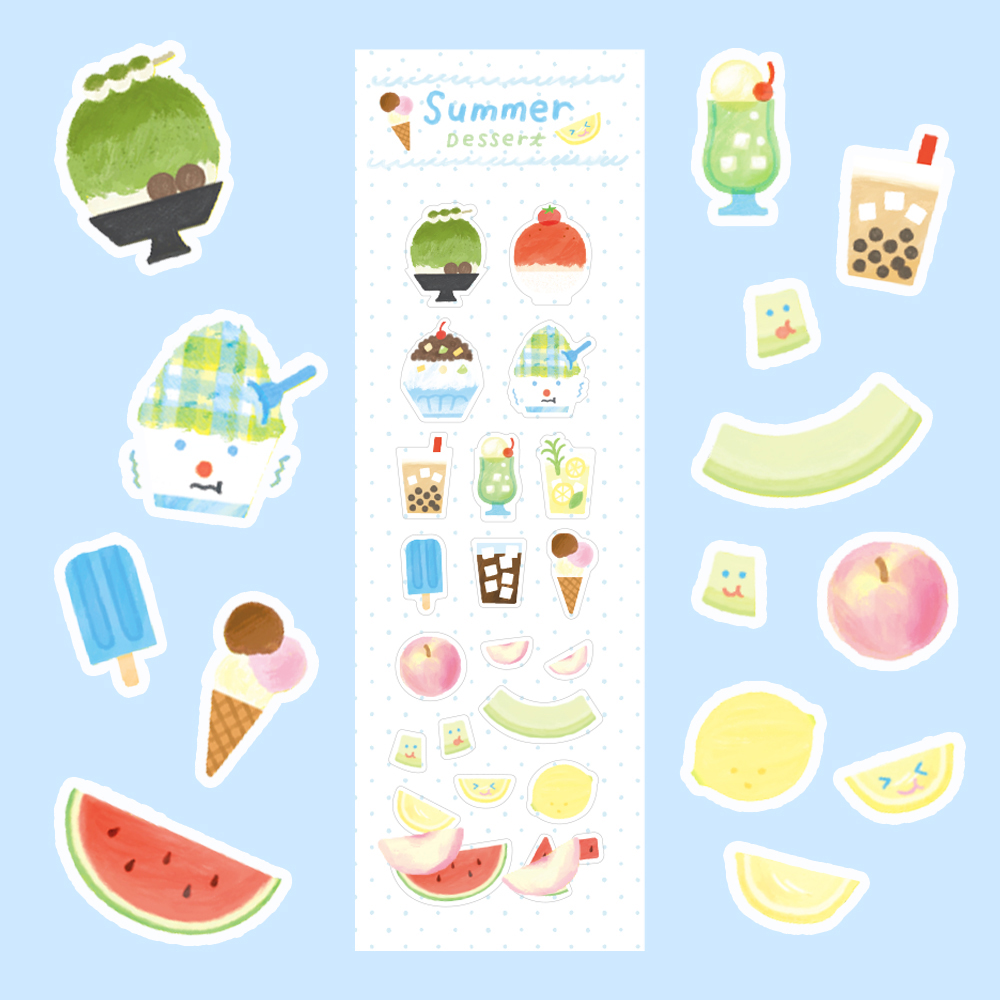 「Summer Dessert Sticker」夏に味わえるデザートの詰め合わせ。