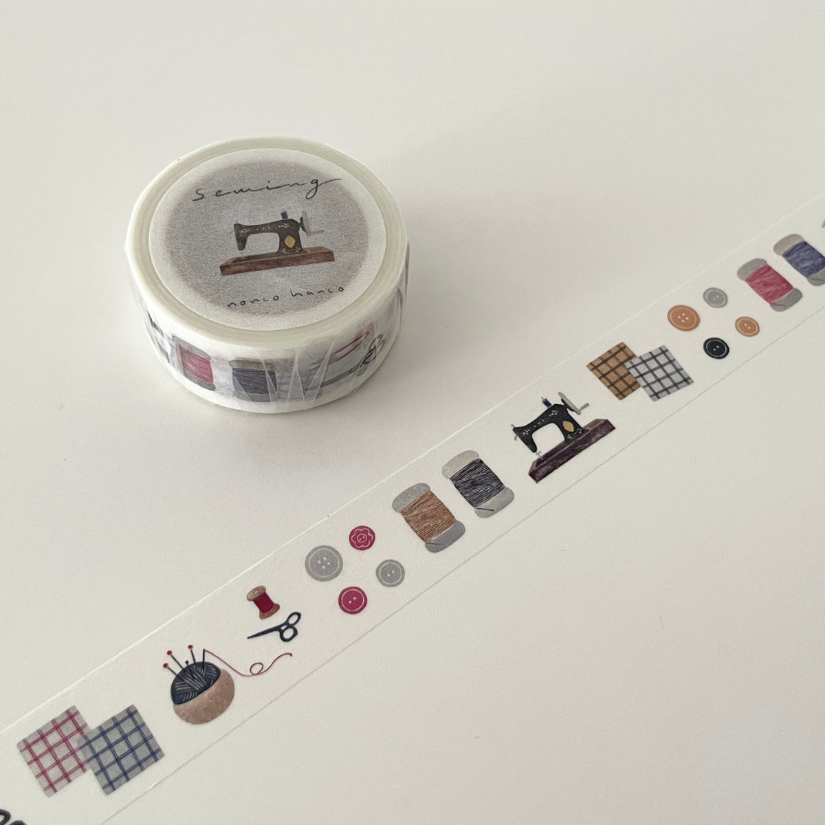 「マスキングテープ」消しゴム版画をマスキングテープにしました。