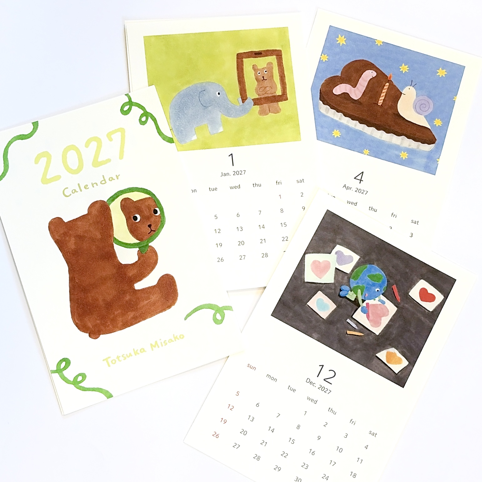 「2027 calendar」カレンダーができました！見かけた時にふと気持ちが緩んだらいいな〜と思い作りました！　デスクや玄関にぜひ！