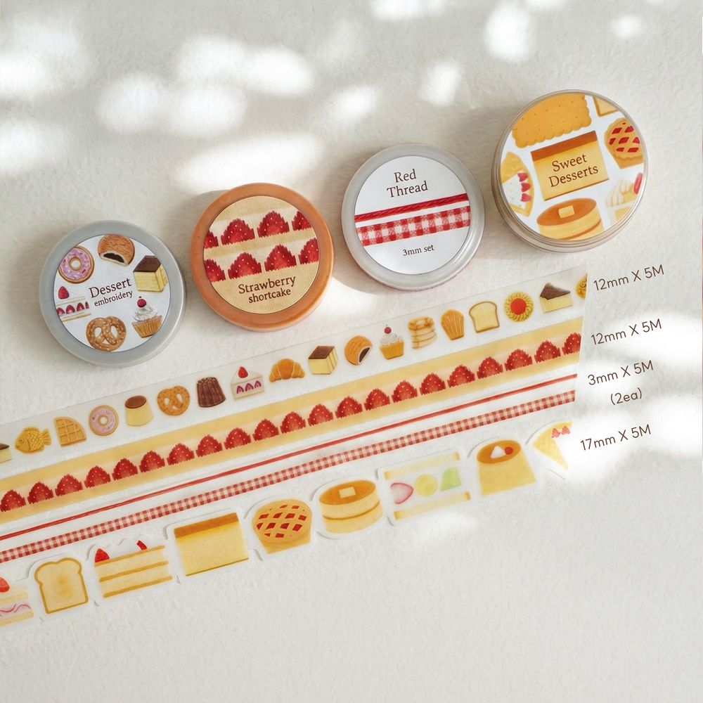 「Bobbin Masking Tape Set (Dessert)」デザートのマスキングテープセット。単品購入も可能です。