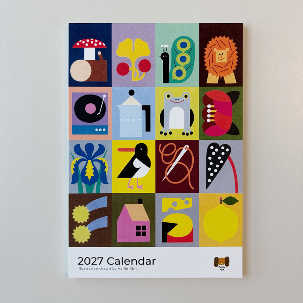 「2027年カレンダー」紙博で初お披露目となる数量限定のイラストカレンダー。11年間で集めた色の組み合わせを、さまざまな動植物や身近なモチーフで表現しました。
