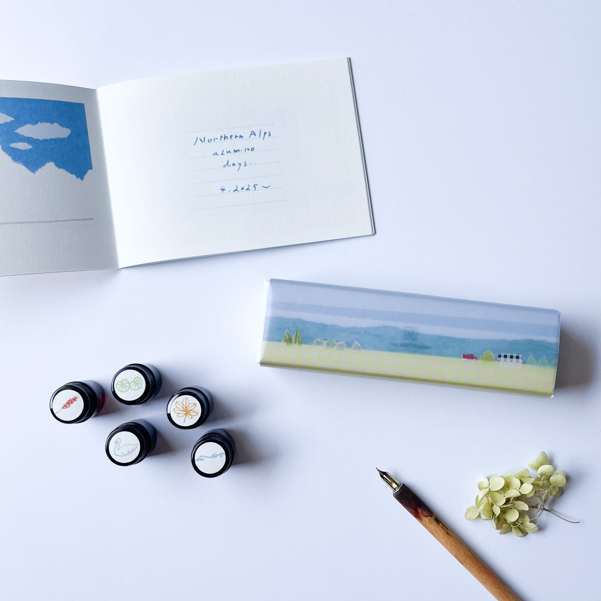 TAG STATIONERY×miki tamura コラボミニインク&ミニブックセット「azumino colors」